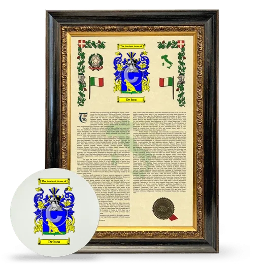 De luca Framed Armorial History and Mouse Pad - Heirloom